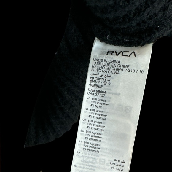 Cable Knit Crewneck Sweater by RVCA, Cropped, Sz Large, Zippers on Sides, Black - Picture 2 of 12